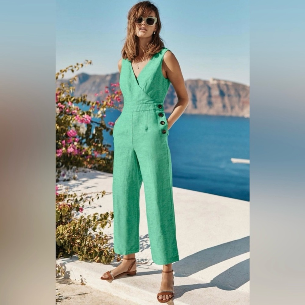 Boden Dorothea Jumpsuit Green Size 6p